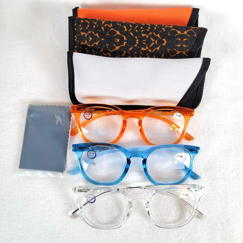 Hummingbird Womens Sedona Road Trip Blue Light Readers Glasses +1.00 Multi 3pk
